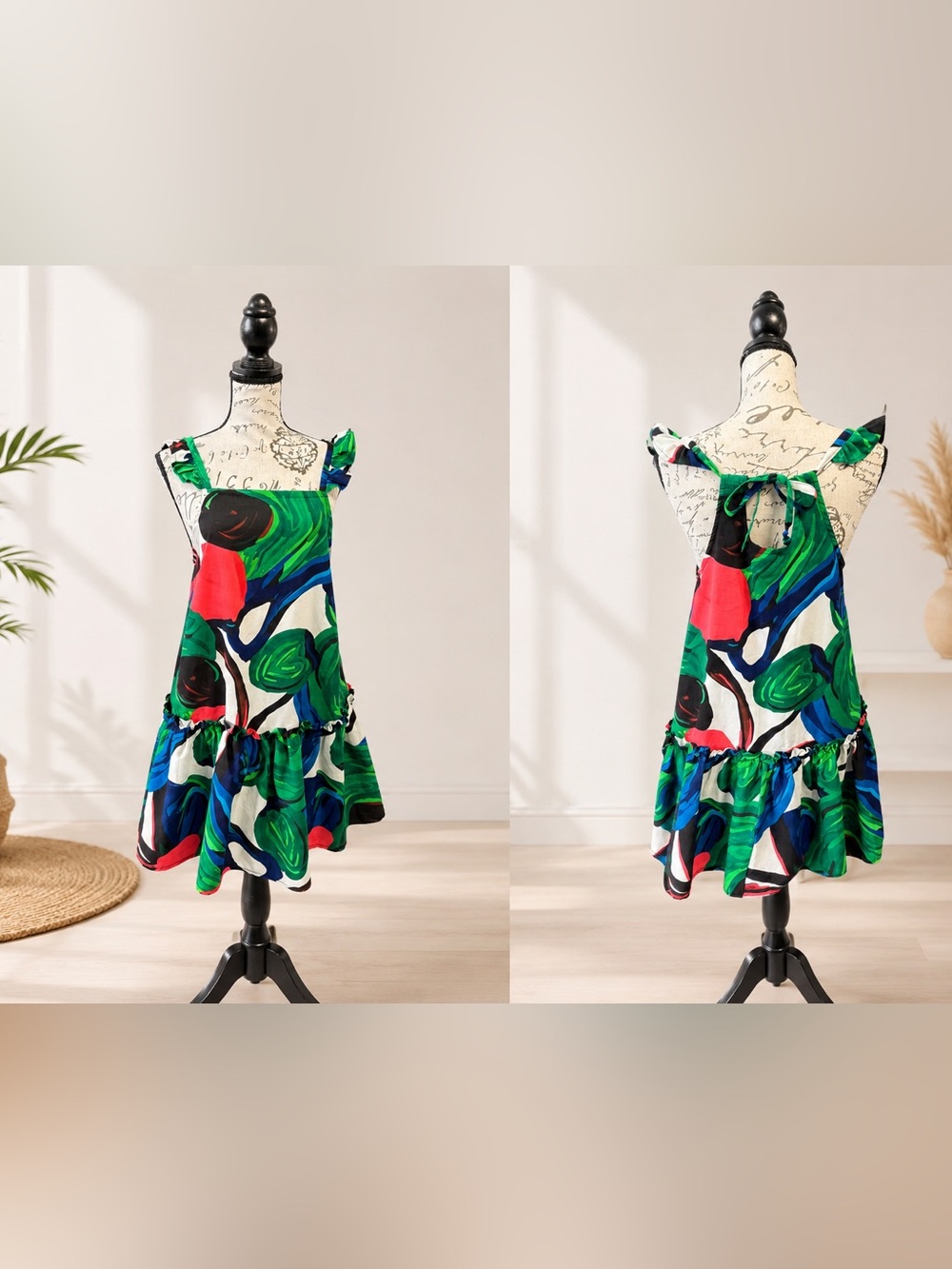 Ruleta Rusa Beachwear Floral Print Ruffle Mini Dress / Cover-Up 👗